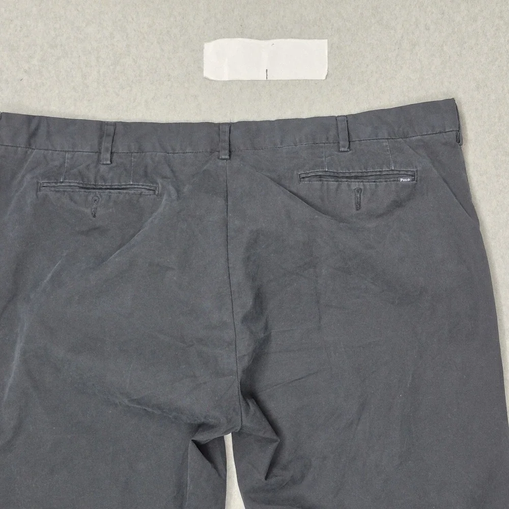 Polo Ralph Lauren Men Pants 42B-30 BIG Black Chino Twill Button Zipper Classic